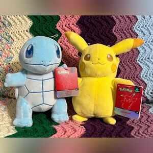 Pokémon Plush NWT - Squirtle & Pikachu